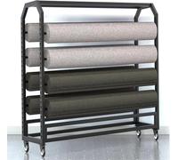 Heavy Du Fabric Roll Sto Rack avec tige de suspension réglable - Support en acier commercial pour textiles Lar Design mobile avec roulettes pour un transport facile