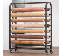 Heavy Du Fabric Sto RackAdjustable Steel Nizer with Wheels & Hanging Rod Commercial Wall Mount for Vinyl Rolls & Fabric Maximise Space and Efficiency