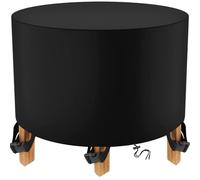 Heavy Du Housse de table ronde de jardin imperméable, coupe-vent, anti-UV et indéchirable en tissu de bœuf 420D pour extérieur et terrasse 200 x 120 cm