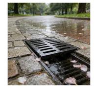 Heavy Du Lot de 2 couvercles d'évacuation en fonte 50 x 50 cm Grilles pour extérieur D Idéal pour les allées, cours, sols en béton et par