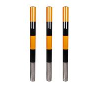 Heavy Du Lot de 3 poteaux de stationnement réfléchissants en acier pour rues et par - Jaune - 120 cm x 11,4 cm