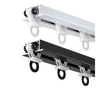 Heavy-Du Rail de plafond dissimulé avec rouleaux silencieux, idéal pour les draperies, les séparateurs, les balcons, les bureaux, les hôtels - Noir 1,6 m (2 x 0,8 m)