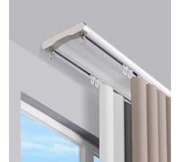 Heavy Du Rail de plafond en aluminium pour rideaux et cloisons de séparation, facile à installer, 0,9 m, blanc, idéal pour la décoration de la maison et du bureau, design double goutte