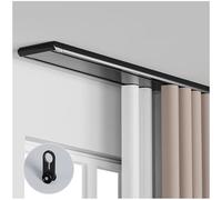 Heavy-Du Rails coulissants à double rail pour plafond - Réglable de 100 à 500 cm, aluminium noir, parfaits pour les séparateurs de salon et de chambre à coucher - Silencieux, 170 cm de long