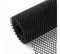 Heavy-Du Rouleau de filet de volaille en plastique noir - Clôture de jardin pour lapins, écureuils, cerfs, chats, chiens et oiseaux - Comprend une attache pour une installation facile