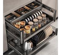 Heavy Du Slide Out Nizer de cuisine pour armoire BlinCorner en acier carbone avec étagères coulissantes et étagère de rangement complète pour espace