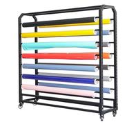 Heavy Du Support de tringle à suspendre réglable pour rouleaux de vinyle et de cuir, rouleau de tissu Lar sur roulettes, présentoir commercial en acier pour un accès facile