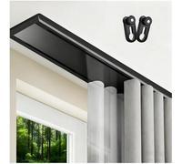 Heavy Du System Support de plafond à 2 voies 100 à 800 cm Réglable en aluminium Barre silencieuse pour bureau et balcon Noir 110 cm