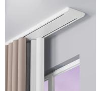 Heavy-Du Système de barre de montage au plafond à double rail - Séparateur de pièce pour salles de séjour et hôpitaux Barre de fenêtre en aluminium et connecteur de caravane pour maximiser l'espace et