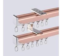 Heavy-Du Système de rail en aluminium, rails de séparation de pièce de 3,8 à 1,2 m, montage au plafond/mur, champagne robuste, 8.9ft / 2,7 m, installation facile et solutions polyvalentes