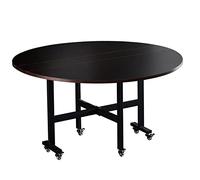 Heavy Du Table de cuisine pliante ronde avec roulettes pour économiser de l'espace pour la maison, le restaurant, l'entrepôt, 1,5 m