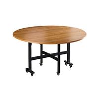 Heavy Du Table de cuisine pliante ronde avec roulettes pour économiser de l'espace pour maison, restaurant, Ga et entrepôt (1,4 m)