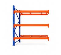 Heavy Du Warehouse Étagère à palettes avec système de rayonnage sélectif réglable, solution industrielle Sto Solut, unité complémentaire, 3 couches, bleu, 98,4 x 48 x 157 cm (l x P x H)
