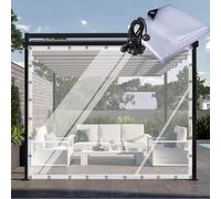 Heavy Du Waterproof C Pera ains - Bâche latérale de 4,6 x 4,8 m avec œillets pour jardin, terrasse, porche et protection contre les intempéries