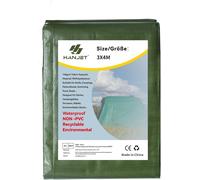 Heavy Duty 140 GSM PE Tarpaulin Waterproof Recyclable Green All Season Resistant Heavy Duty Multipurpose Tarpaulin for Patio Roof (10' X 13')