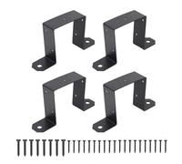 Heavy Duty 4x4 Post Brackets | Carbon Steel U Shaped Fence & Deck Mounting Brackets | Set of 4 with Screws for Gazebo/Pergola/Shed | Protective - Weather Protective Powder