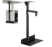 Heavy Duty Adjustable Under-Desk Pc Mount Computer Case Holder Under Desk Pc Mount, Medium-Large Computer Case Cpu Stand Holder With Secure Locking, Holds Up To 15kg, Black Pc Mount For Under-Desk