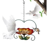 Heavy Duty Bird Feeder Tray, Iron Flower Feeding Dish, Decorative Bird Feeder with Stable Base, Outdoor Tray for Food and Water, Elegant Garden Accessory for Patio and Home Aviary