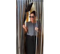 Heavy Duty Bug Blind,Fly Blind,Strip Blind, Door Blind-BLACK & SILVER- 90cm WIDE by Holland Plastics Original Brand