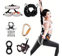 Heavy Duty Bungee Dance Cord Kit - Natural Latex Elastic Bungee Rope With Complete Mounting Accessories, Comfortable Harness For Fly Yoga, Dance & Fitness Training(S)
