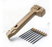 Heavy Duty Camping Hammer with 8 Steel Stakes, Lightweight 434g Tent Stake Mallet & Peg Puller with Anti-Slip Textured Head, Storage Handle & Bottle Opener for Outdoor Backpacking (Brown)