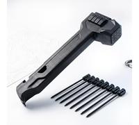 Heavy Duty Camping Hammer with 8 Steel Stakes, Lightweight 434g Tent Stake Mallet & Peg Puller with Anti-Slip Textured Head, Storage Handle & Bottle Opener for Outdoor Backpacking (Black)