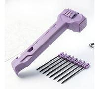 Heavy Duty Camping Hammer with 8 Steel Stakes, Lightweight 434g Tent Stake Mallet & Peg Puller with Anti-Slip Textured Head, Storage Handle & Bottle Opener for Outdoor Backpacking (Purple)