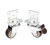 Heavy Duty Casters 20kg Mute Swivel Wheels for Moving Furniture Cabinet Workbench Soft Universal Castor 1Pcs Casters(2 Inch With Brake)
