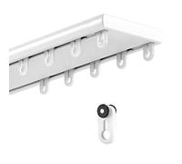 Heavy-Duty Curtains Rails Double Row Ceiling Curtain Track Mounted Silent System,Heavy-Duty Ceiling Mounted Double Curtain Track for Drapes & Room Dividers(White,L 23ft/7m)