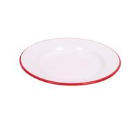 Heavy-duty Enamel Plate Vintage Household Round Dish Dining Room Breakfast Snack Saucer Seasoning(Red-20cm)