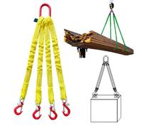 Heavy Duty Four Leg Bridle Web Sling, Max Load Capacity 22046LBS 10T, Lifting Slings Straps with Alloy Steel Hooks Web Slings, Polyester Bridle Sling for Handling of Cargo(1m)