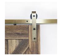 Heavy Duty Kit de quincaillerie pour porte coulissante Finition dorée - Classique et facile à installer - Ensemble de rails de porte coulissante en laiton antique doré - Système complet de rail de