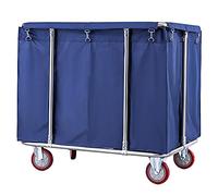 Heavy Duty Laundry Hamper Sorter Cart with 5 inch Wheels, Large Rolling Trolley for Commercial/Industrial/Salon/Hotel - 330Lbs Capacity,Brown-10 Tube(Blue-6 Tube)