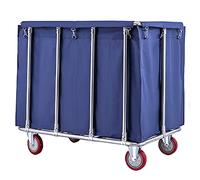 Heavy Duty Laundry Hamper Sorter Cart with 5 inch Wheels, Large Rolling Trolley for Commercial/Industrial/Salon/Hotel - 330Lbs Capacity,Brown-10 Tube(Blue-10 Tube)
