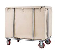 Heavy Duty Laundry Hamper Sorter Cart with 5 inch Wheels, Large Rolling Trolley for Commercial/Industrial/Salon/Hotel - 330Lbs Capacity,Brown-10 Tube(Beige-6 Tube)