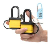 Heavy Duty Lot de 2 cadenas étanches - Idéal pour la maison, l'abri de jardin, l'extérieur, le garage, le portail, 40 mm (envoi de cadenas à bagage) (jaune)