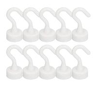 Heavy Duty Magnetic Hooks - 10 Piece Wall Hangers | No Drill Key Holders with Secure Grip, Compact Metal Accessory for Kitchen Bathroom Bedroom Refrigerator Garage Cruise Ship Classroom Locker