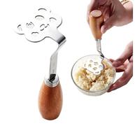 Heavy Duty Mash, Puree Crushing Tool, /6.49x1.88inch Dimension Press Utensil with Firm Grip, Stainless Metal Food Press Implement, Ergonomic Grip Design, Home Kitchen Dining Use