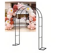 Heavy Duty Metal Garden Arch Trellis for Climbing Plants, Weatherproof Wedding Arch with Base, Easy Assembly Outdoor Metal Archway (noir, 260 x 230 cm/8,5 x 7,5 ft)