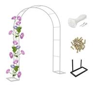 Heavy-Duty Metal Garden Arch Trellis Pergola - 2/2,2/2,3 m White Arbour for Climbing Plants, Roses & Wedding Decor - Large Outdoor Gate (240 W x 220 H cm)