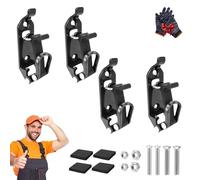 Heavy Duty Metal Rubber Shovel Mount Kit, Quick Release Tool Clamps for Roof Rack, Universal Shovel Holder for Truck Bed Wall Mount, Overlanding Gear Axe Bracket Organizer (Black, 4pcs, 1)