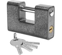 Heavy Duty Outdoor Padlock With 4 Keys-Large Monoblock Solid Hardened Steel Padlock-12mm Thick Shackle-Protects Garage Doors,Containers,Gates And Warehouses