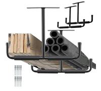 Heavy Duty Overhead Bracket, Garage Ceiling Storage Rack, Metal Hook | Garage Ceiling Storage Rack, Heavy Duty Metal T Bracket, Space Saving Overhead Hanging Supply Unit For Home Workshop Room