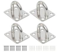 Heavy Duty Pad Eye plaque agrafe Bague Boucle de crochet en forme de U Sail Abat-jour matériel - mur plafond Hamac Crochets Crochets pour balançoire Suspension - en acier inoxydable M 8 Argenté