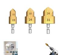 Heavy Duty Pipe Reaming Drill Bits, Conduit Reamer, Plumbing Tools, Hexagon Shank Tube Expander for Power Tools, Fits Most Electric Drills(D)