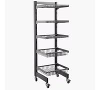 Heavy Duty Pot and Pan Organizer Cart, 5/6 Tier Space Saving Kitchen Cookware Storage Rack Adjustable Spacing, for Pantry Corner/Gap, Vertical Pot Rack(32x30x95cm/12.6x11.8x37.4in)