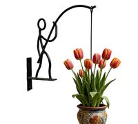 Heavy Duty Pot Hanger - Iron Plant Hook, 10.12 Inches Pot Support Frame with Weight Bearing Use, Outdoor Protection, Strong Mounting Design, Garden Holder for Home Balcony Patio Porch Yard Fence