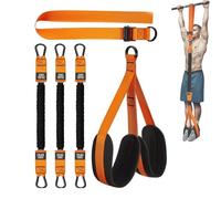 Heavy Duty Pull up Workout Band, Adjustable Pull Up Assistance Band, Pull-Up Assistance Bands Set, Comfortable Fabric Feet/Knee Rest, for Strength Training (Orange,150lbs)