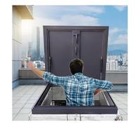 Heavy Duty Rooftop Vent Security Roof Hatch with 90-Degree Swivel Latch Lock,Weatherproof Emergency Access Inspection Door for Flat Roof Warehouse(90x90CM(35.4"x35.4"))