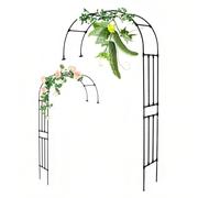 Heavy Duty Rose Arbor Support Archway for Climbing Plants - Weatherproof Metal Wedding Trellis, Easy Assembly Garden Arch (noir, 280 x 240 cm/9,1 x 7,8 ft)